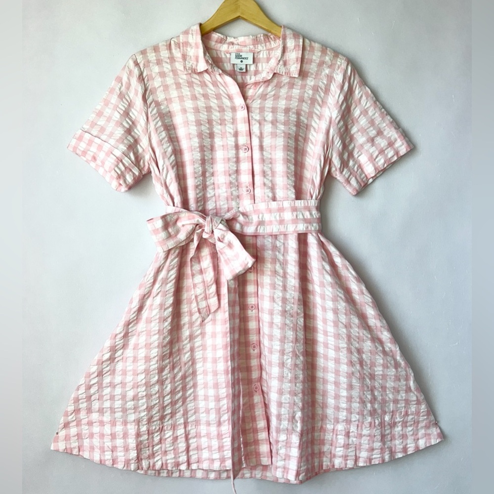 Lisa Marie Fernandez x Target Pink Gingham Button Down Dress. Size M